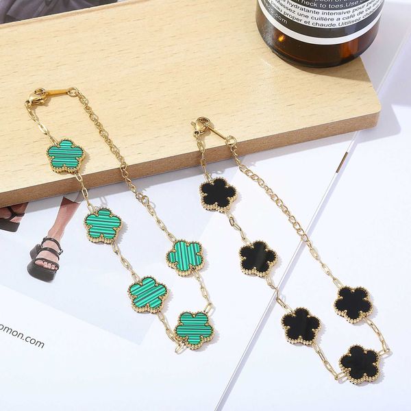 charm bracelets necklaces tiktok versatile 18k double sided four leaf grass fashion luxury five flower lucky fritillaria bracelet, Golden;silver
charm bracelets necklaces tiktok versatile 18k double sided four leaf grass fashion luxury five flower lucky fritillaria bracelet, Golden;silver