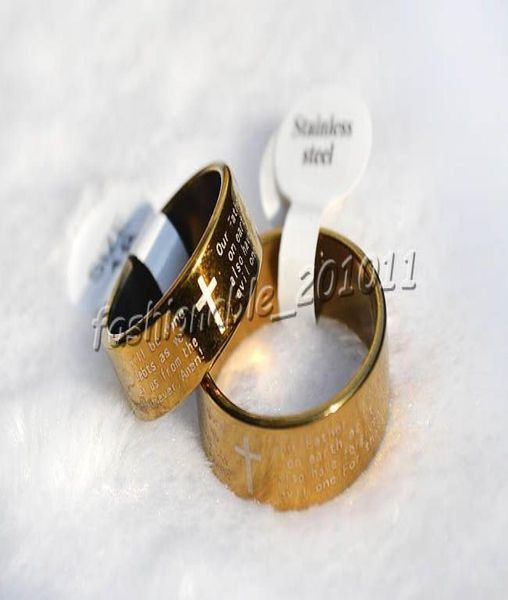 36 pieces english bible prayer gold p stainless steel cross rings width 8 thick12mm rs36 new4812933, Silver
36 pieces english bible prayer gold p stainless steel cross rings width 8 thick12mm rs36 new4812933, Silver