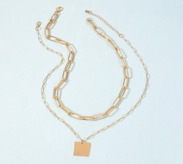 sw127 punk style multi layer chunky thick chain choker necklaces for women vintage gold color metal square pendant statement neck1812944, Silver
sw127 punk style multi layer chunky thick chain choker necklaces for women vintage gold color metal square pendant statement neck1812944, Silver
