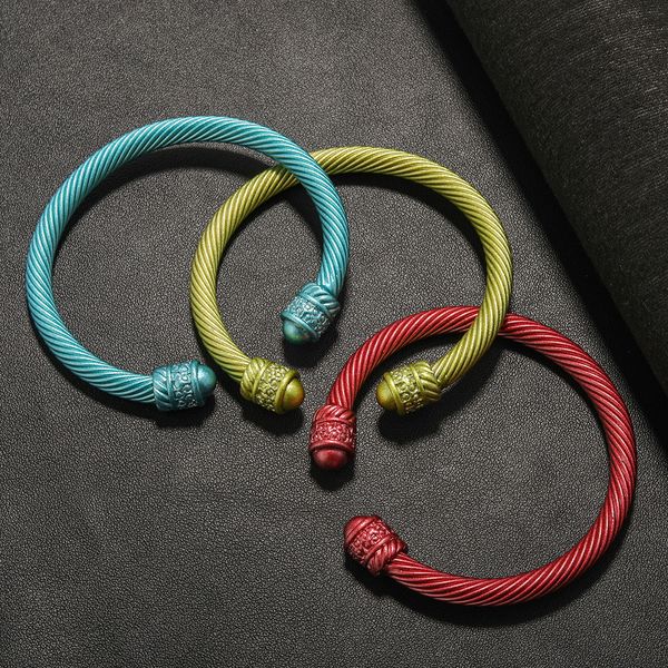 fashion painted steel wire rope colorful enamel bangle bracelet cable wire bracelet designer brand jewelry, Black
fashion painted steel wire rope colorful enamel bangle bracelet cable wire bracelet designer brand jewelry, Black