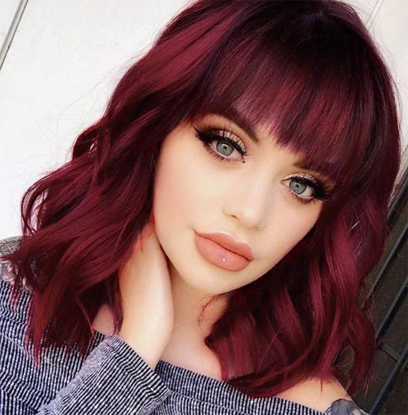 bob curly wig synthetic short wine red wig with bangs natural looking heat resistant fiber hair for women9979451, Black
bob curly wig synthetic short wine red wig with bangs natural looking heat resistant fiber hair for women9979451, Black