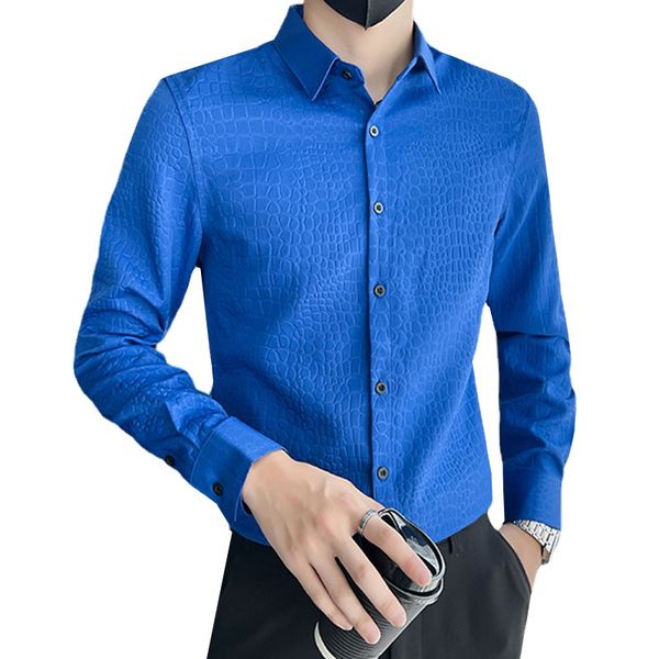 new arrival men business dress shirts black / blue / white luxury wedding party court plaid shirts homme, White;black
new arrival men business dress shirts black / blue / white luxury wedding party court plaid shirts homme, White;black