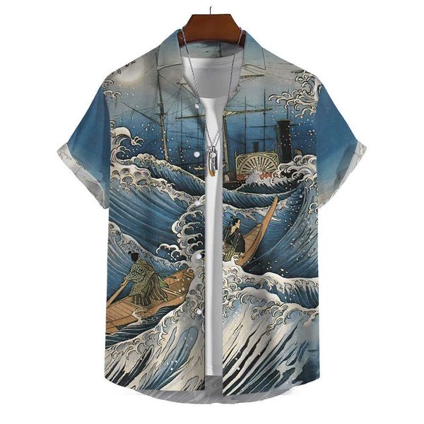 short summer men's sleeve all over print lighthouse vacation custom men's shirt high street casual style jcl, White;black
short summer men's sleeve all over print lighthouse vacation custom men's shirt high street casual style jcl, White;black