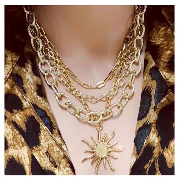 temperament sunflower pendant multi layered clavicle chain fashion popular necklace for women, Silver
temperament sunflower pendant multi layered clavicle chain fashion popular necklace for women, Silver