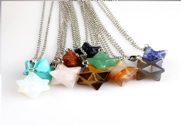 bohemian natural stone merkabah star pendant necklace opal turquoise pink crystal lazuli polyhedral reiki stainless steel chain ne5680137, Silver
bohemian natural stone merkabah star pendant necklace opal turquoise pink crystal lazuli polyhedral reiki stainless steel chain ne5680137, Silver