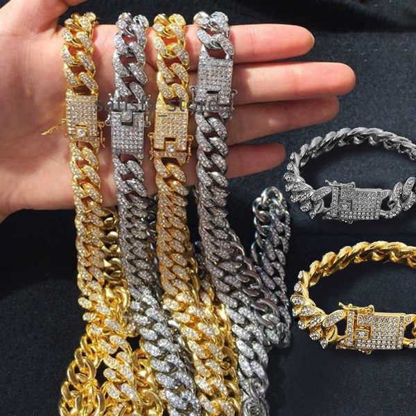 hip hop jewelry mens gold silver miami cuban link chain necklaces fashion bling diamond iced out chian necklace for women bracelet yay005
hip hop jewelry mens gold silver miami cuban link chain necklaces fashion bling diamond iced out chian necklace for women bracelet yay005