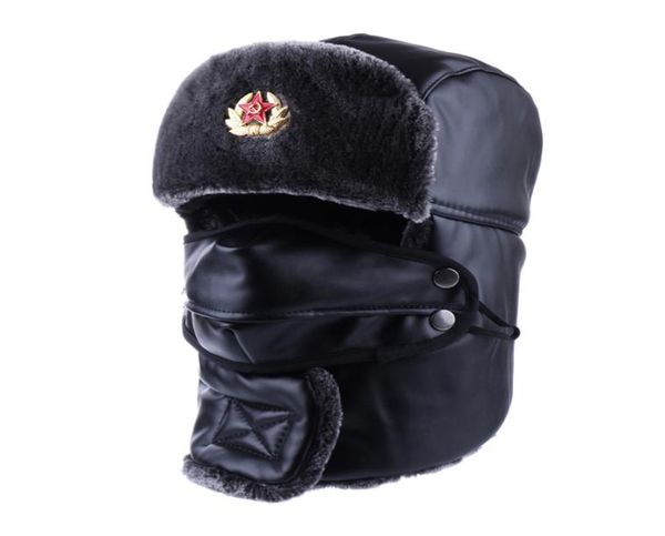 bomber hat russian ushanka pu leather winter trapper soviet badge army aviator trooper neck cover earflap snow ski cap with mask c2598777, Silver
bomber hat russian ushanka pu leather winter trapper soviet badge army aviator trooper neck cover earflap snow ski cap with mask c2598777, Silver
