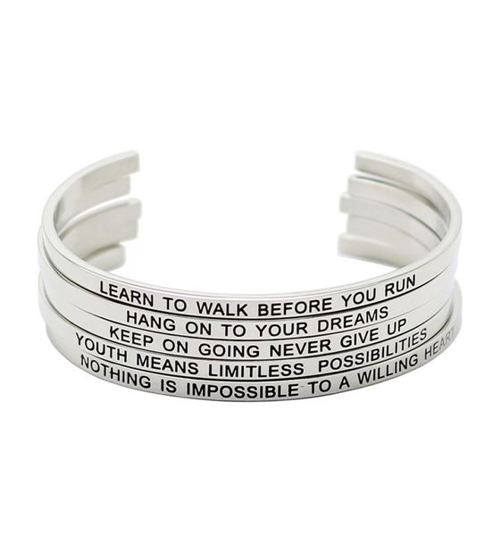 panpan jewelry 316l stainless steel engraved positive inspirational quote cuff mantra bracelet bangle for women men5852465, Black
panpan jewelry 316l stainless steel engraved positive inspirational quote cuff mantra bracelet bangle for women men5852465, Black