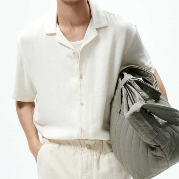 relaxed fit viscose blend camp collar short sleeves buttonup front linen shirt for men nks, White;black
relaxed fit viscose blend camp collar short sleeves buttonup front linen shirt for men nks, White;black