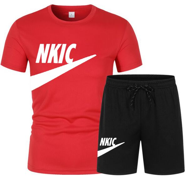 summer men set brand logo print tracksuit fashion casual white black t-shirt shorts two piece set male sports suit short sleeve men's c, Gray 
summer men set brand logo print tracksuit fashion casual white black t-shirt shorts two piece set male sports suit short sleeve men's c, Gray