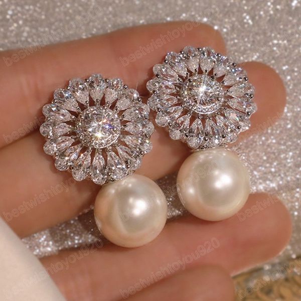romantic women stud earrings imitation pearl delicate female earring for party fine gift jewelry, Silver
romantic women stud earrings imitation pearl delicate female earring for party fine gift jewelry, Silver
