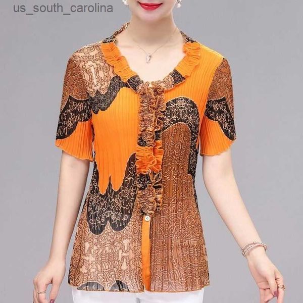 vintage printed slim short sleeve t-shirt women's clothing fashion o-neck spliced ruffles shirring summer thin chiffon pullovers l23052, White
vintage printed slim short sleeve t-shirt women's clothing fashion o-neck spliced ruffles shirring summer thin chiffon pullovers l23052, White