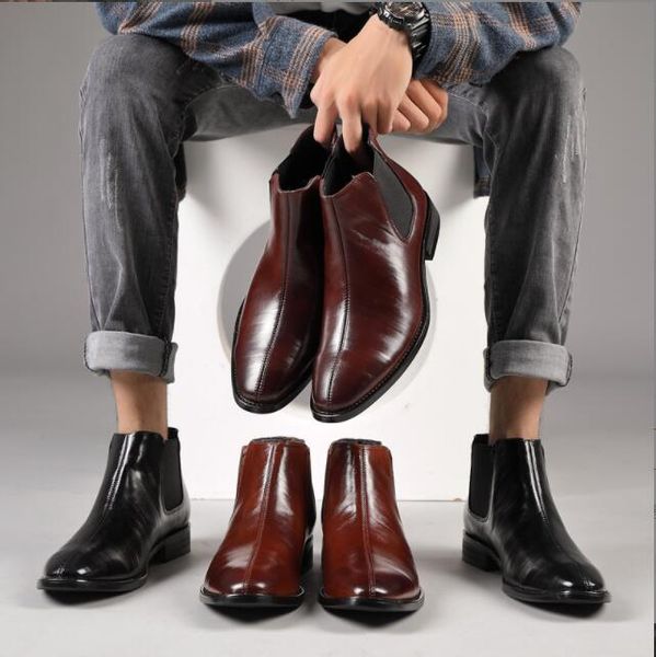 men's fashion short boots vintage classic chelsea boots men ankle boot mens casual leather shoes flats, Black
men's fashion short boots vintage classic chelsea boots men ankle boot mens casual leather shoes flats, Black