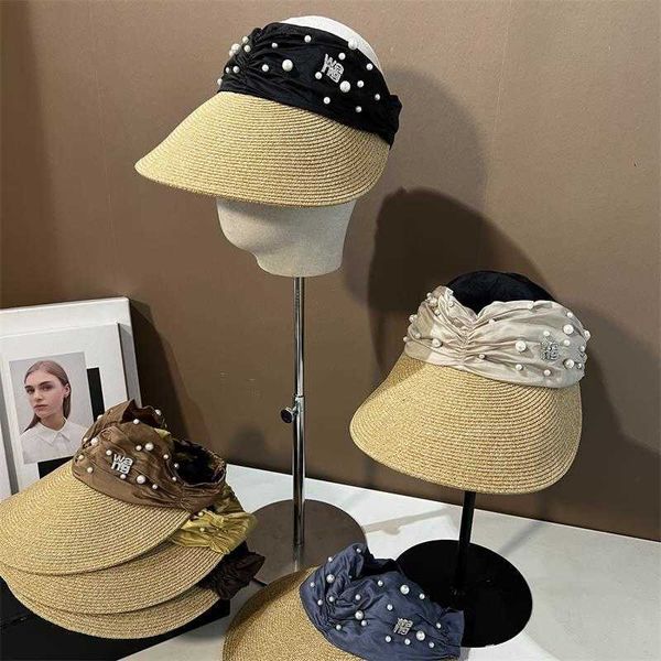 designer golf cap brand uv sunscreen hollow straw hat women's summer fashion pleated pearl travel big head surround sun visor protectio, Blue;gray
designer golf cap brand uv sunscreen hollow straw hat women's summer fashion pleated pearl travel big head surround sun visor protectio, Blue;gray