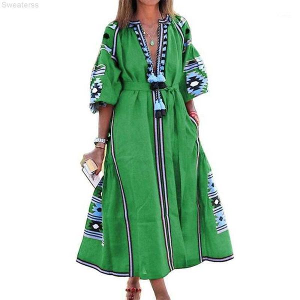 casual dresses women vintage v neck 3/4 puff sleeve floral print tassel large hem maxi dress, Black;gray
casual dresses women vintage v neck 3/4 puff sleeve floral print tassel large hem maxi dress, Black;gray