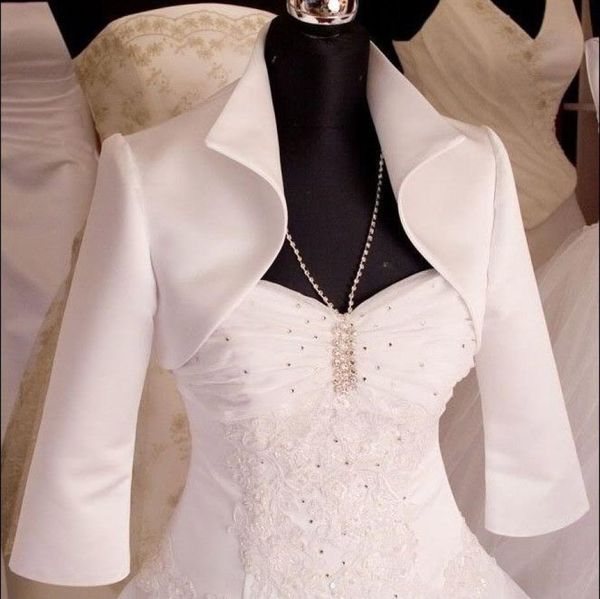 custom made new style 34 sleeve satin wedding jacket bridal wraps jackets with neck dh51631912641, White
custom made new style 34 sleeve satin wedding jacket bridal wraps jackets with neck dh51631912641, White