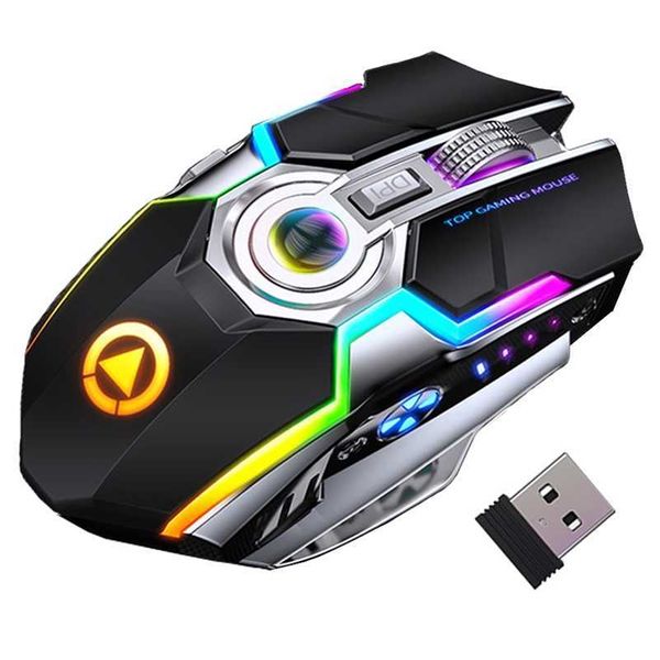 Image of A5 Mice Rechargeable Wireless Gaming Mouse 2.4GHz 1600DPI Silent Wireless Mouses 7 Keys USB Optical Game Backlight For Laptop Desktop PC9A0O