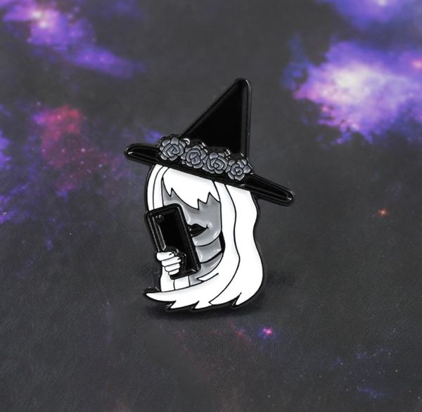 classic witch image brooch basic witch with phone and flower crown enamel pin denim backpack tshirt badge halloween punk gifts3095087, Gray
classic witch image brooch basic witch with phone and flower crown enamel pin denim backpack tshirt badge halloween punk gifts3095087, Gray