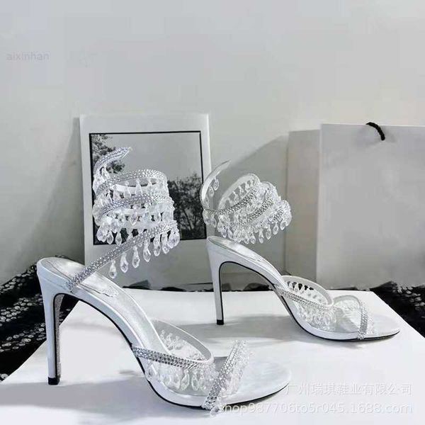 2022 new crystal pendant snake sandals water diamond ankle wrapped high heel women's shoes, Black
2022 new crystal pendant snake sandals water diamond ankle wrapped high heel women's shoes, Black