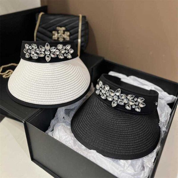 

Designer golf cap brand Light luxury style empty top hat summer design sun protection Korean version female internet celebrity same beach, Black3