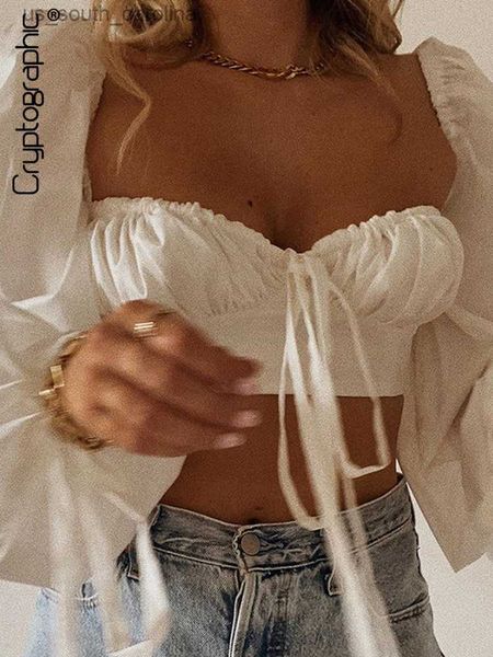 cryptographic white balloon sleeve elegant women and blouse shirts autumn backless crop solid fashion blusas l230522
cryptographic white balloon sleeve elegant women and blouse shirts autumn backless crop solid fashion blusas l230522