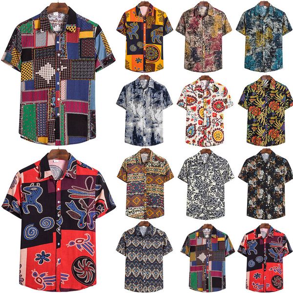 hawaiian shirt button up men's cotton linen traditional pattern print short sleeve button down hawaiian shirts, White;black
hawaiian shirt button up men's cotton linen traditional pattern print short sleeve button down hawaiian shirts, White;black