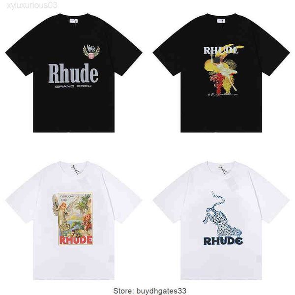 2022 summer rhude t shirts european and american high street fashion br oversize loose men's women's short sleeved t-shirt, White;black
2022 summer rhude t shirts european and american high street fashion br oversize loose men's women's short sleeved t-shirt, White;black