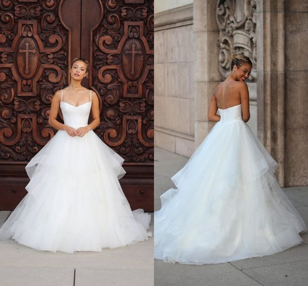 tiered tulle a line plus size wedding dresses spaghetti straps backless boho garden bridal gowns solid sweep train bride reception party rob, White
tiered tulle a line plus size wedding dresses spaghetti straps backless boho garden bridal gowns solid sweep train bride reception party rob, White