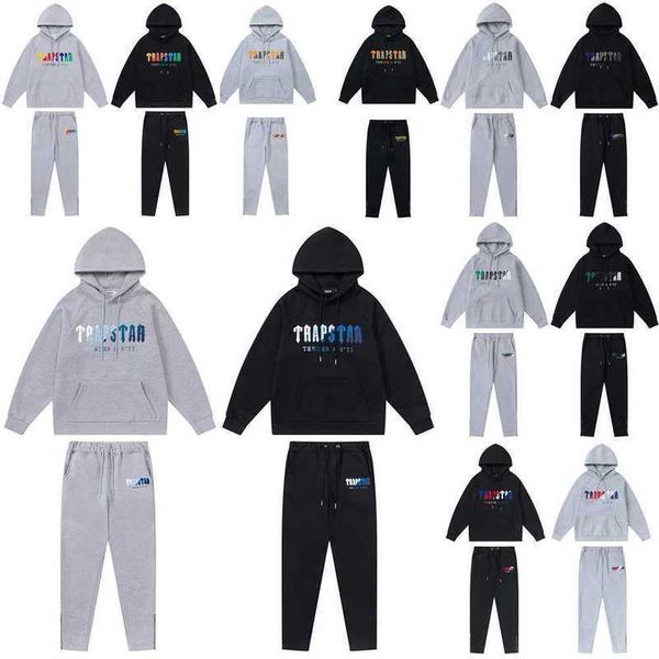 designer clothing men's sweatshirts hoodie american trendy trapstar colorful gradient towel embroidered hooded velvet sweater pants spr, Black
designer clothing men's sweatshirts hoodie american trendy trapstar colorful gradient towel embroidered hooded velvet sweater pants spr, Black