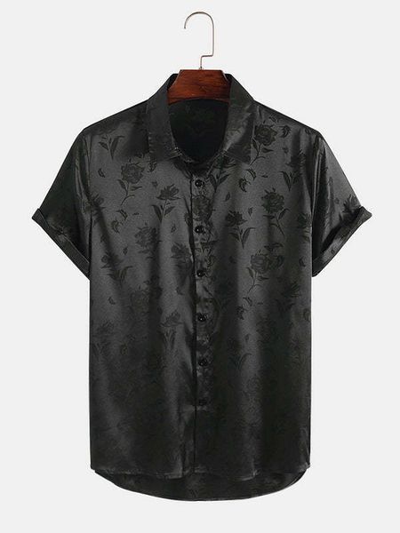 men designer shirt dress shirt men's silky satin rose printed open front kimono shirt - deep green s acetate fiber short sleeve men, White;black
men designer shirt dress shirt men's silky satin rose printed open front kimono shirt - deep green s acetate fiber short sleeve men, White;black