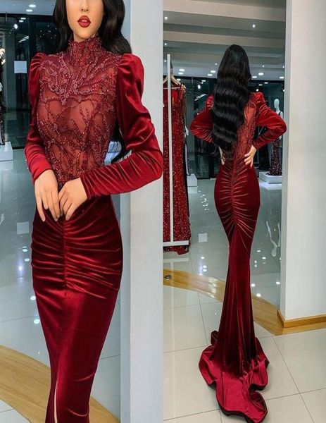 burgundy velvet mermaid evening dresses shining crystal beaded high neck long sleeves prom dress illusion formal party second2934268, Black;red
burgundy velvet mermaid evening dresses shining crystal beaded high neck long sleeves prom dress illusion formal party second2934268, Black;red