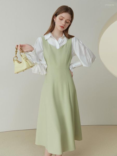casual dresses french suspender dress court style shirt two piece set for women spring chic a-line straps long skirt pompous shirts, Black;gray
casual dresses french suspender dress court style shirt two piece set for women spring chic a-line straps long skirt pompous shirts, Black;gray
