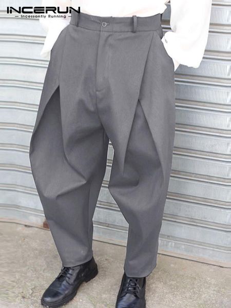 pants incerun fashion men pants solid color button joggers baggy trousers men 2023 folds streetwear pockets casual long pants s5xl, Black
pants incerun fashion men pants solid color button joggers baggy trousers men 2023 folds streetwear pockets casual long pants s5xl, Black