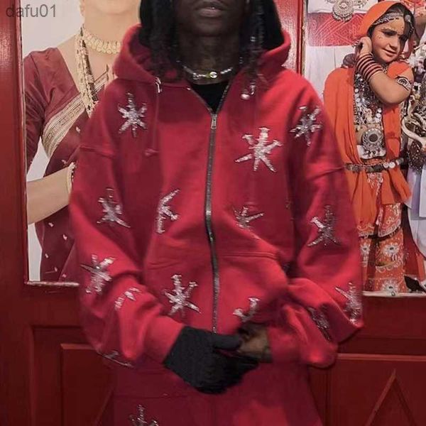 y2k rhinestone snowflakes oversized hoodie autumn streetwear full zip up gothic red sweatshirts harajuku punk grunge jacket 2022 l230520, Black
y2k rhinestone snowflakes oversized hoodie autumn streetwear full zip up gothic red sweatshirts harajuku punk grunge jacket 2022 l230520, Black