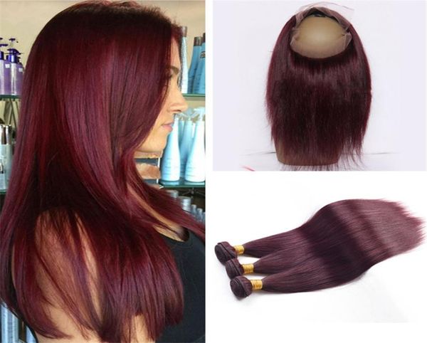 pre plucked 360 lace frontal closure with bundles 99j burgundy straight virgin brazilian human hair weaves with 360 lace band fro4166192, Black;brown
pre plucked 360 lace frontal closure with bundles 99j burgundy straight virgin brazilian human hair weaves with 360 lace band fro4166192, Black;brown