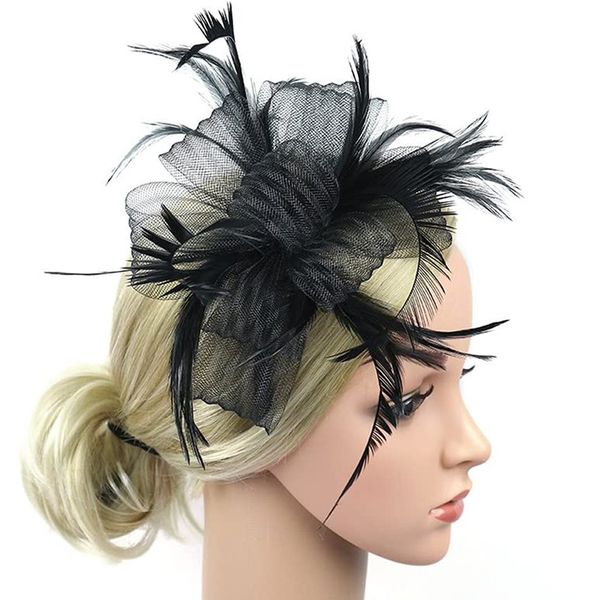 british retro feather mesh bridal headwear, hair bands, ladies' dinner dresses, matching hair clips wholesale, White
british retro feather mesh bridal headwear, hair bands, ladies' dinner dresses, matching hair clips wholesale, White