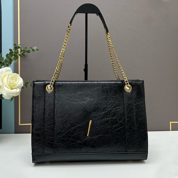 large capacity shoulder bag handbag black burst cowhide shopping tote bags sliding chain metal letter interior zipper pocket travel commuter
large capacity shoulder bag handbag black burst cowhide shopping tote bags sliding chain metal letter interior zipper pocket travel commuter