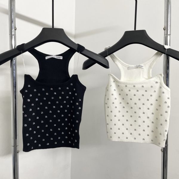 girls knitted vest sweater sleeveless designer drill letter a summer invisible camis navel crop clothes sml, White
girls knitted vest sweater sleeveless designer drill letter a summer invisible camis navel crop clothes sml, White
