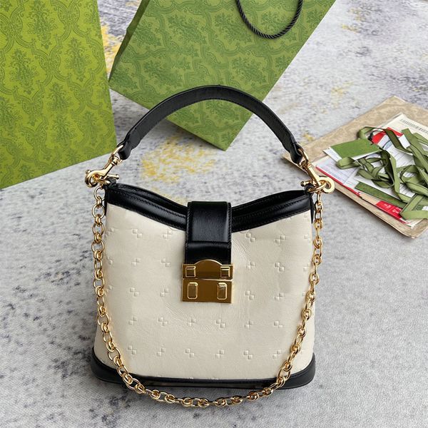shoulder bags totes embossed letter bucket bags genuine leather handbags removable chain strap underarm purse 9a quality
shoulder bags totes embossed letter bucket bags genuine leather handbags removable chain strap underarm purse 9a quality