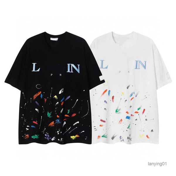designer luxury lanvins classic hand painted graffiti speckled short sleeve t-shirt for men and women trendy loose comfortable, White;black
designer luxury lanvins classic hand painted graffiti speckled short sleeve t-shirt for men and women trendy loose comfortable, White;black