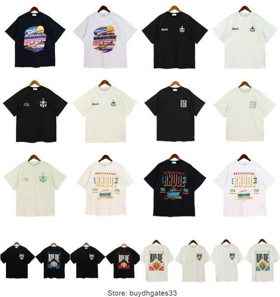 high street designers fashion brands rhude men's t-shirts summer print loose casual versatile cotton short sleeve t-shirt, White;black
high street designers fashion brands rhude men's t-shirts summer print loose casual versatile cotton short sleeve t-shirt, White;black