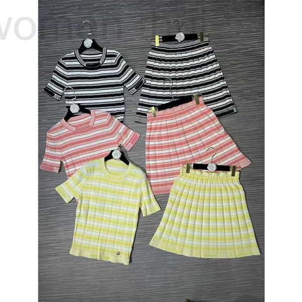 two piece dress designer 2023 designer spring summer new 2 suit sweet stripe sets women o-neck short sleeve knitted sweater high waist a-lin, White
two piece dress designer 2023 designer spring summer new 2 suit sweet stripe sets women o-neck short sleeve knitted sweater high waist a-lin, White