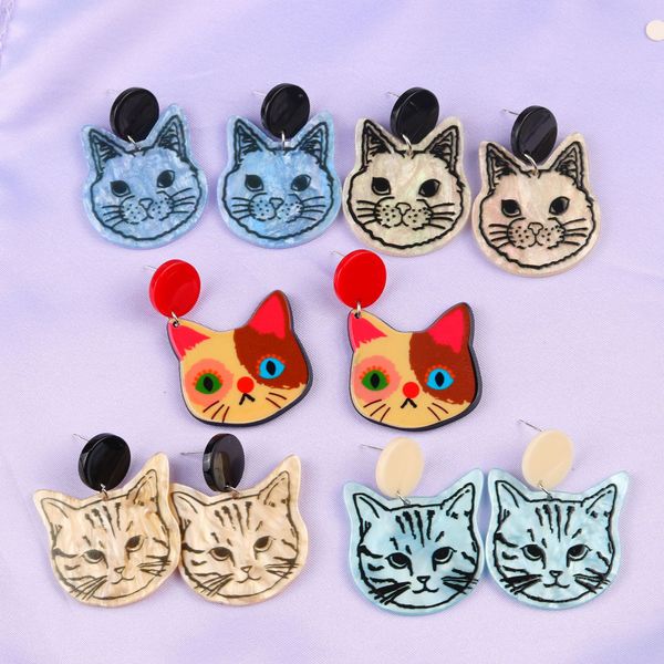 new cute cat acrylic pendant women's earrings colorful sweets kawaii funny cartoon cat teens girl earring y2k accessories, Silver
new cute cat acrylic pendant women's earrings colorful sweets kawaii funny cartoon cat teens girl earring y2k accessories, Silver