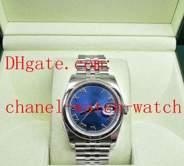 stainless steel fashion mens watch 116200 36mm blue roman dial automatic movement men's wrist watches original box, Slivery;brown
stainless steel fashion mens watch 116200 36mm blue roman dial automatic movement men's wrist watches original box, Slivery;brown