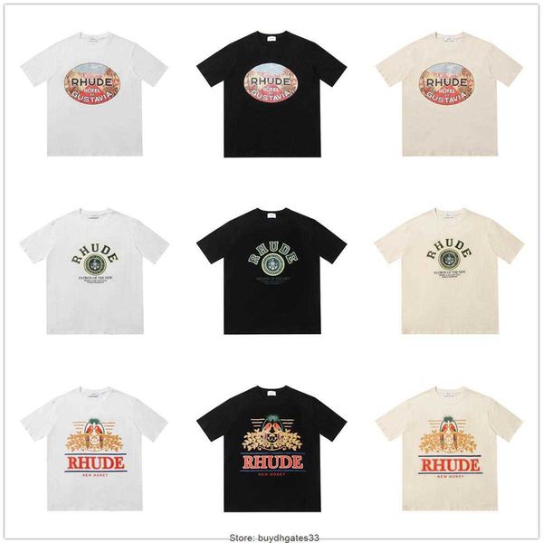 2023 fashion brand rhude men's t-shirts micro label letter pattern short sleeve t-shirt for men and women high street loose half sleeve, White;black
2023 fashion brand rhude men's t-shirts micro label letter pattern short sleeve t-shirt for men and women high street loose half sleeve, White;black