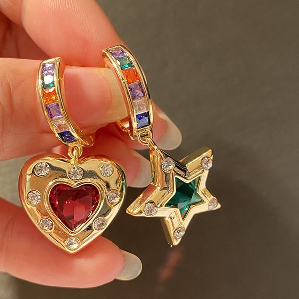 glittering sparkle diamond crystal star heart asymmetric pendant stud earrings for women girls gifts fashion ins luxury designer earring jew, Golden;silver
glittering sparkle diamond crystal star heart asymmetric pendant stud earrings for women girls gifts fashion ins luxury designer earring jew, Golden;silver