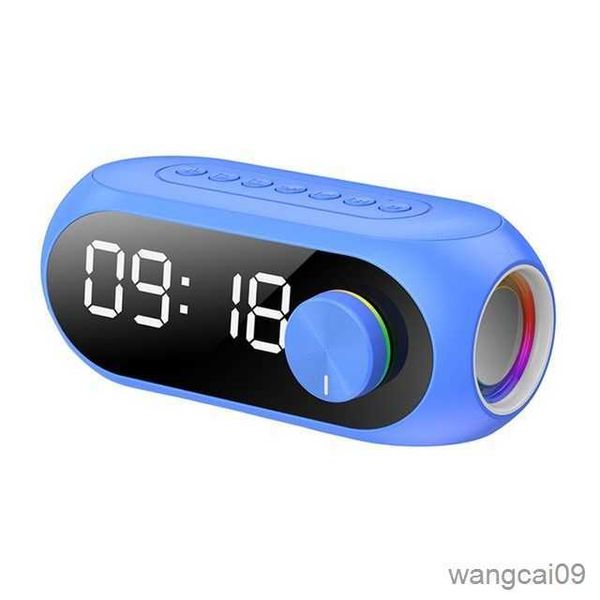 Image of Portable Speakers Wireless Bluetooth Speaker Led Multi-function Stereo Bass Speaker Alarm Clock Radio Card Assisted Music R230608