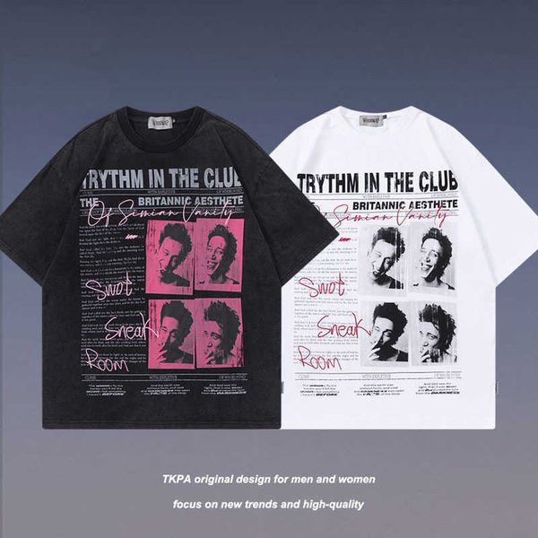 tkpa punk rock style graffiti print couple short sleeve t-shirt men's and women's high street half sleeve tee shirt, White;black
tkpa punk rock style graffiti print couple short sleeve t-shirt men's and women's high street half sleeve tee shirt, White;black