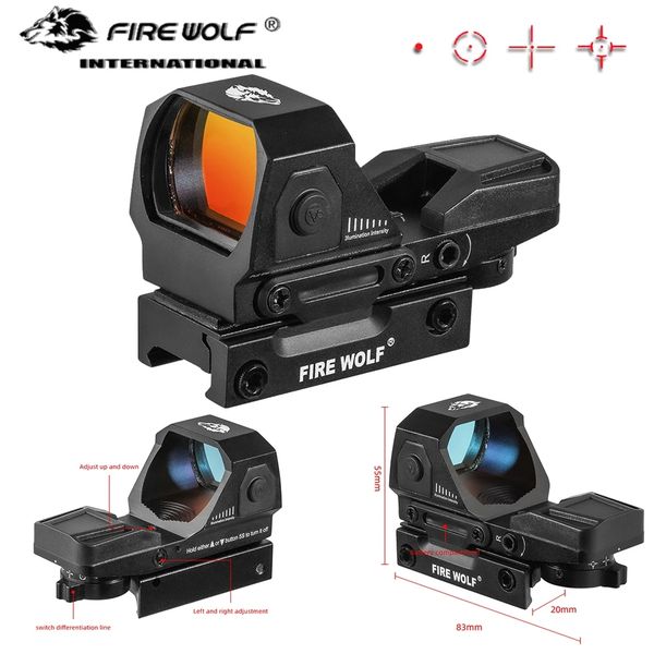 fire wolf 1x22 reflex sight 4 reticle red dot sight optics on & off switch for 20mm rail mount airsoft air tactical rifle socpe
fire wolf 1x22 reflex sight 4 reticle red dot sight optics on & off switch for 20mm rail mount airsoft air tactical rifle socpe