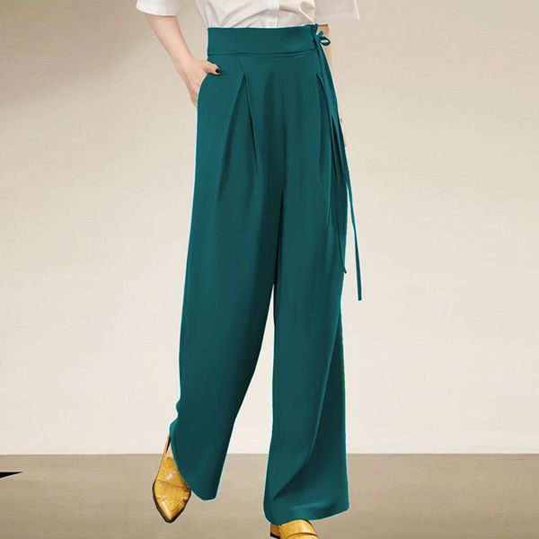women's pants casual long women 2023 vonda summer fashion elegant solid color femininas high waist pleated pockets bottoms, Black;white
women's pants casual long women 2023 vonda summer fashion elegant solid color femininas high waist pleated pockets bottoms, Black;white